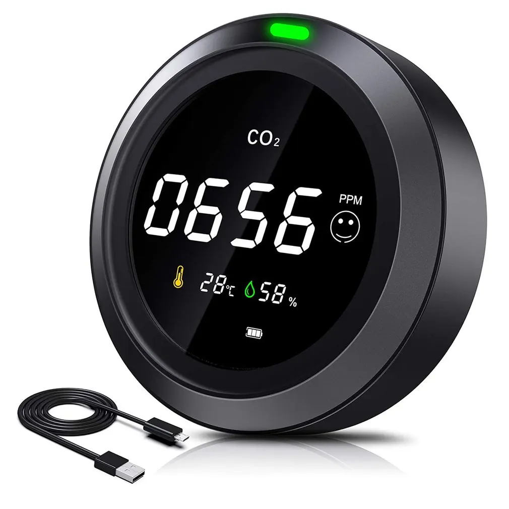 

New CO2 Meter Intelligent Air Quality Monitor Carbon Dioxide Detector Gas Analyzer Temperature Humidity Monitor NDIR CO2 Sensor