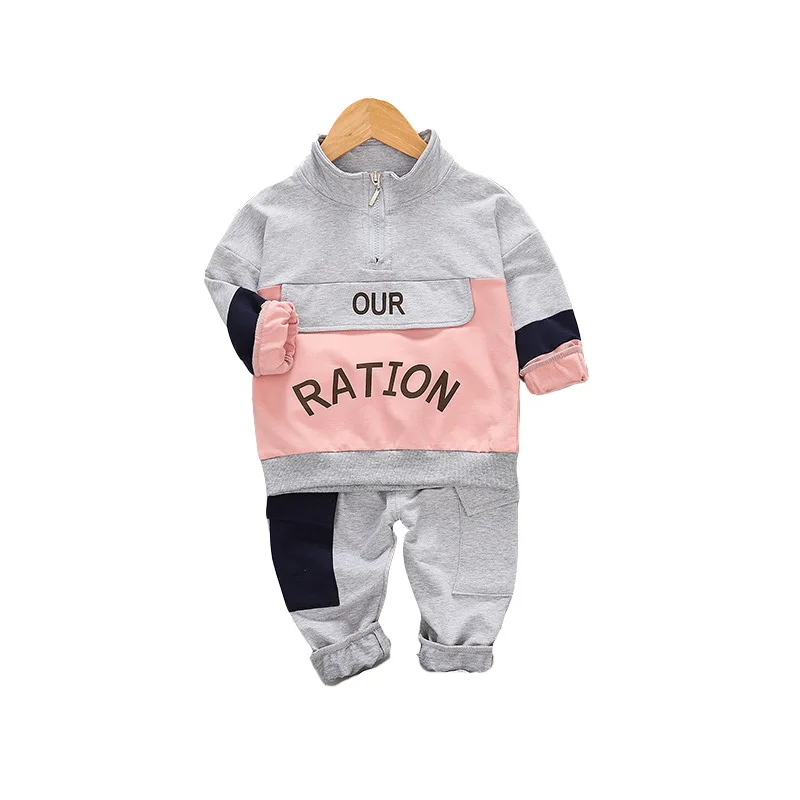 Autumn Children Leisure Clothes Baby Boys Girls Letter Jacket Pants 2Pcs/sets New Spring Kids Clothing Infant Fashion Tracksuit | Детская