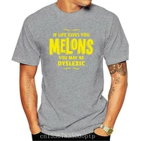 if life gives you melons mens t shirt parody dyslexia novelty slogan lemons new comfortable t shirtfree shipping cheap tee