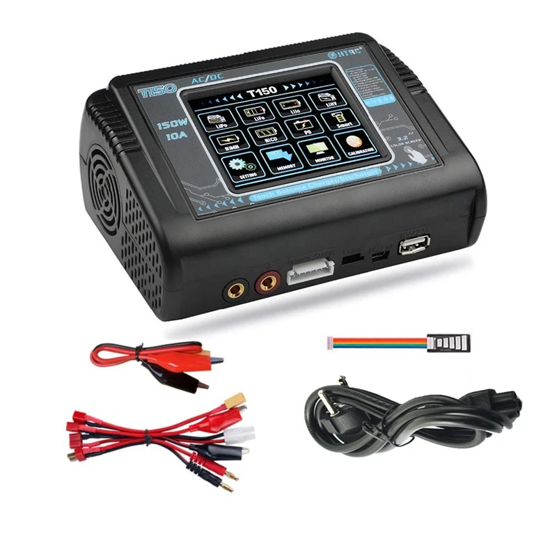 HTRC 150W AC/DC 10A Balance Charger T150 Smart Discharger for Lilon/LiPo/LiFe/LiHV/NiCd/NiMH/PB Battery EU Plug | Игрушки и хобби