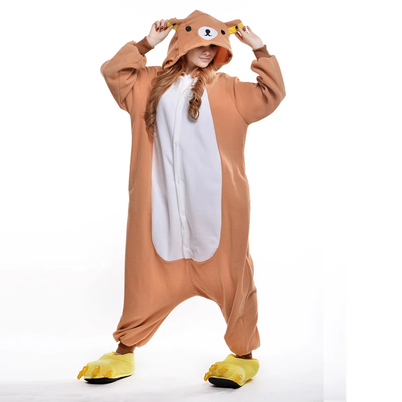 Пижама унисекс Rilakkuma для косплея цельнокроеная комбинезон в мультяшном стиле