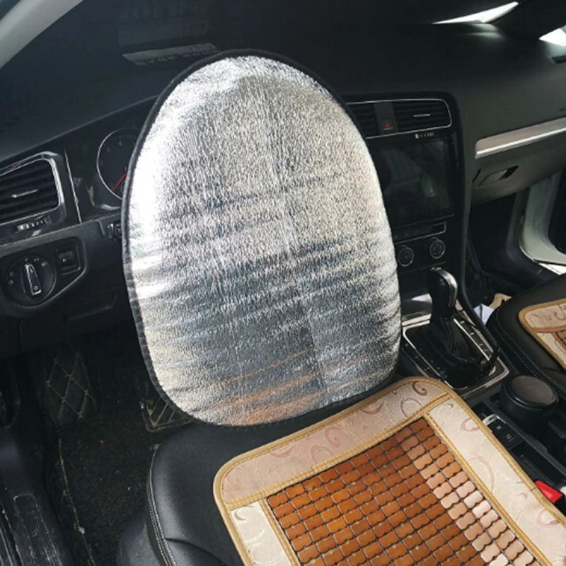 

New Silver Aluminum Film Car Steering Wheel Shade Cover Sunshade Reflective Sun Protection Protector Top Selling Sun Shade Cover