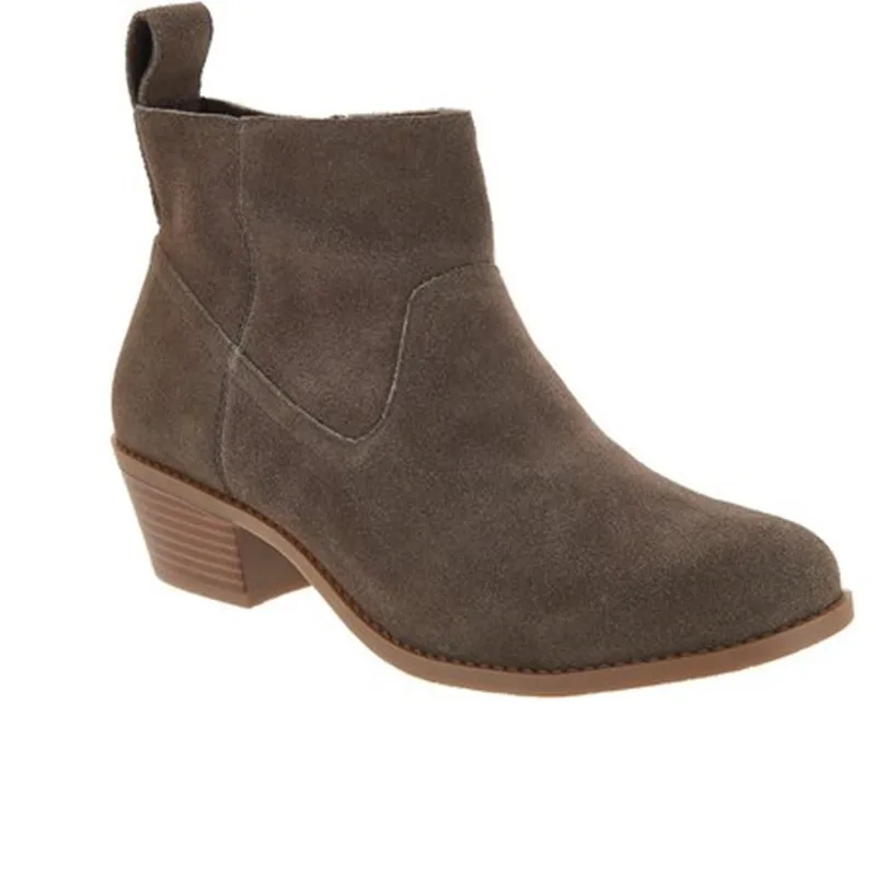 

Autumn and Winter New Women's Boots Side Zipper Thick Heel Low Tube Winter Snow Boots Round Toe Female Solid Color Martin Boots