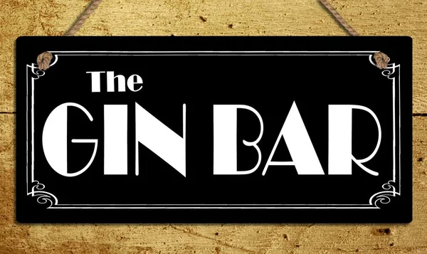 

Hanging Metal Sign The Gin Bar Mancave Drinks Plaques Signs Home Gifts