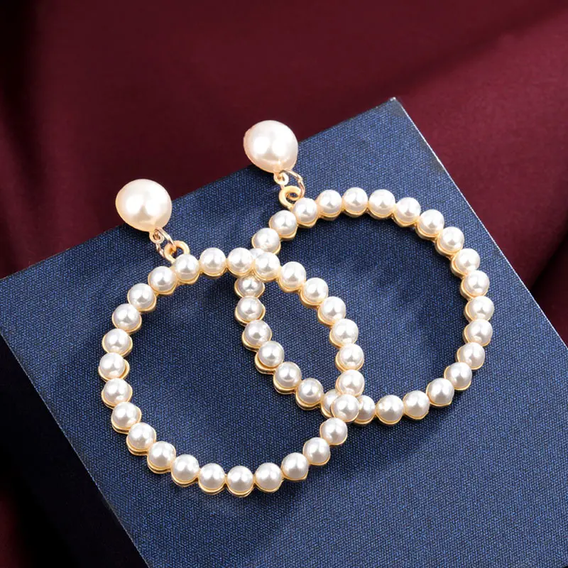 MINHIN Simulated Pearl Stud Earrings Women Bohemian Geometric Earrings Wedding Jewelry Korean Earrings - Окраска металла: 1501