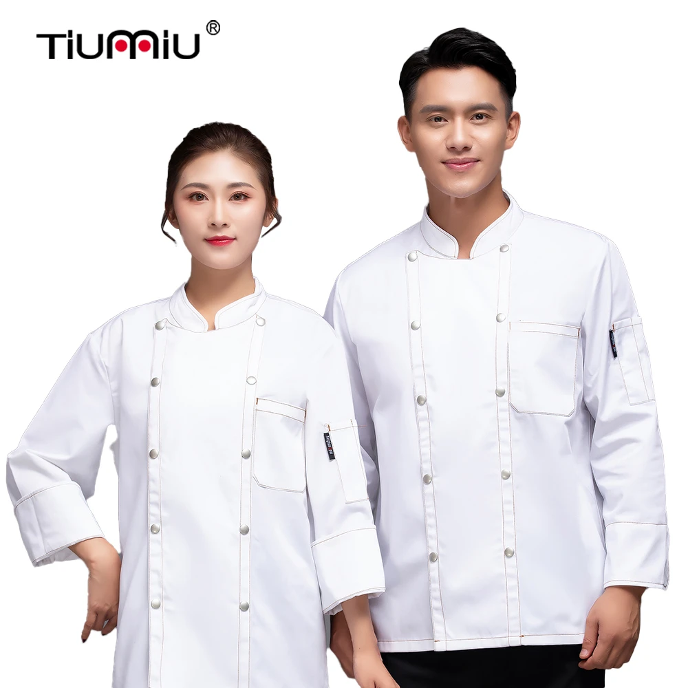 Новое поступление зимняя куртка для шеф повара с длинным рукавом пальто готовки