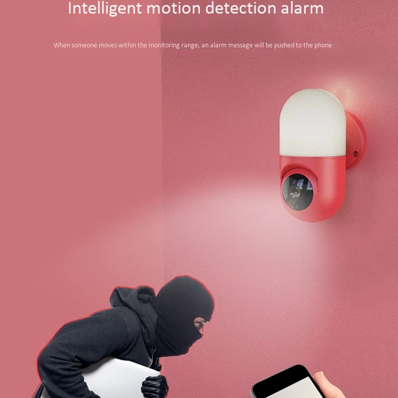 

Surveillance Camera Home Smart Wall Lamp Camera Infrared Night Vision, Two-Way Voice 1080P HD 2MP PTZ(EU Plug)