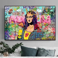 canvas painting graffiti art mona lisa reproductions oil painting print poster wall picture for living room home decor cuadros