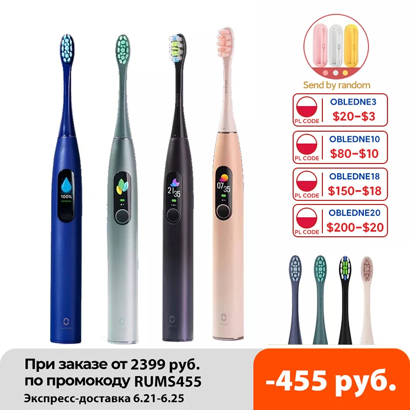 

Global Version Oclean X Pro Sonic Electric Toothbrush Sonic Oclean Toothbrush IPX7 Fast Charge App Connect Touch Screen Brush