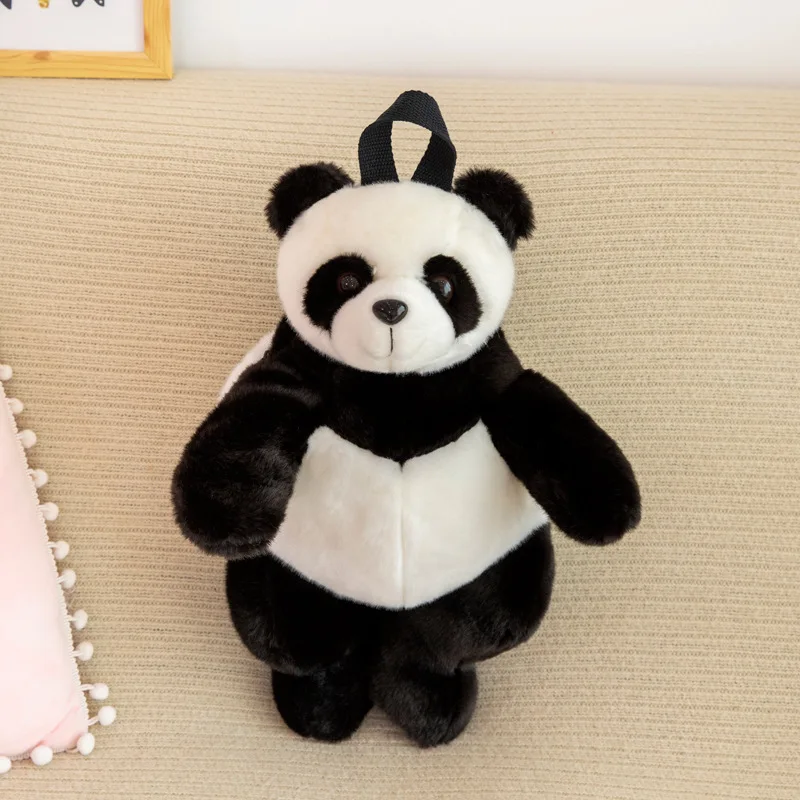 

2020 New arrival simulation animal Tiger plush backpackcartoon panda Bear lion Giraffe children schoolbag gift 40cm