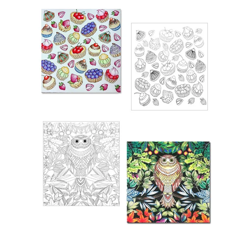 

1pc / 12 pages Children's Lost Ocean Dark Adventure Coloring Book for Adults to Relieve Stress and Kill Time Painting Art Book
