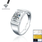 Обручальные кольца с натуральным бриллиантом 2 карата, Муассанит, цвет белое золото 18 К, цвет 100% 925 пробы, Серебряное свадебное кольцо