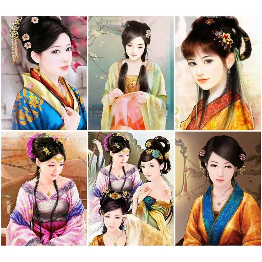 EverShine Diamond Mosaic Full Display Girl Painting Square People Embroidery Rhinestones Cross Stitch Gift|Алмазная мозаика и