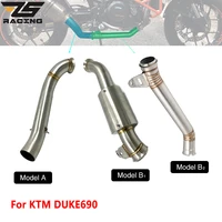 zs racing universal 50 8mm 60mm motorcycle exhaust mid pipe link pipe connector slip on for ktm 690 for duke 690 2012 2017 new