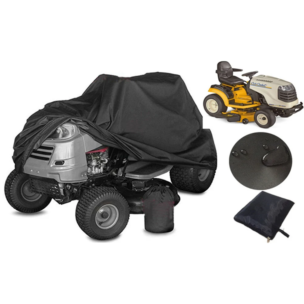 

210D Polyester Oxford Uv Yard Lawn Mower Cover Tractor Cover Heavy Duty Protection Universal With Drawstring Storage Bag