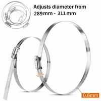 6pcs hose clamp adjustable stainless steel pipe clamp 304 all steel flat shaped hose clamp 12inch for securing hoses around pipe
