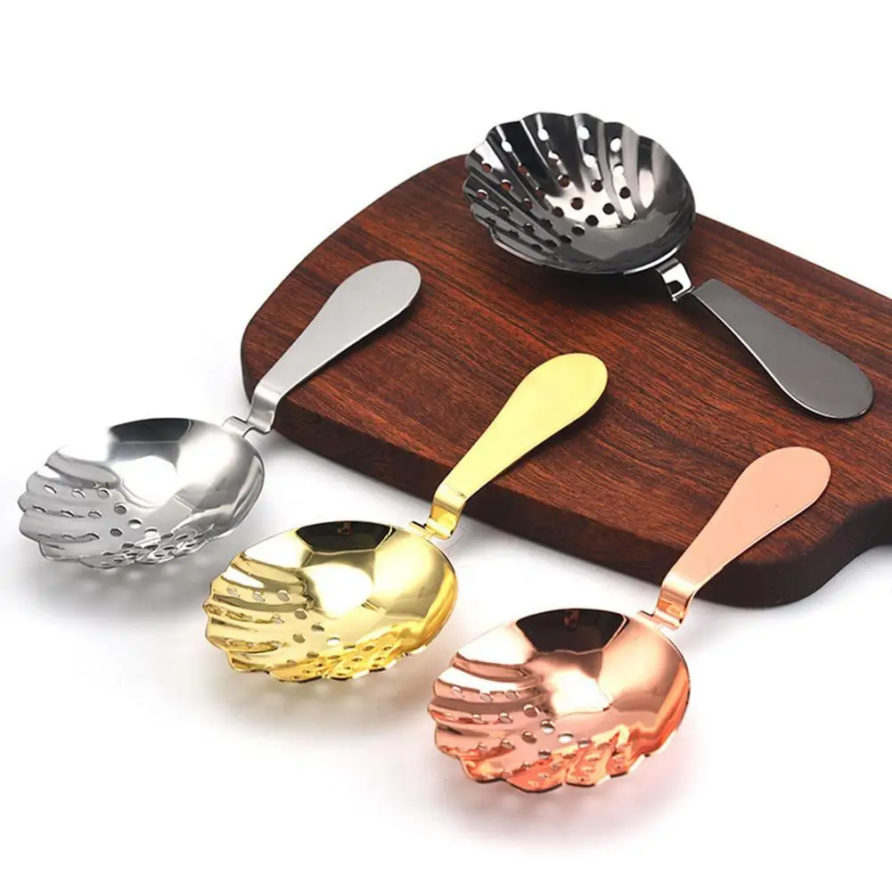 

Creative Stainless Steel Shell Shaped Mixing Cup Practical Bar Home Bartending Filter Ice Cube Colander Ice Strainer