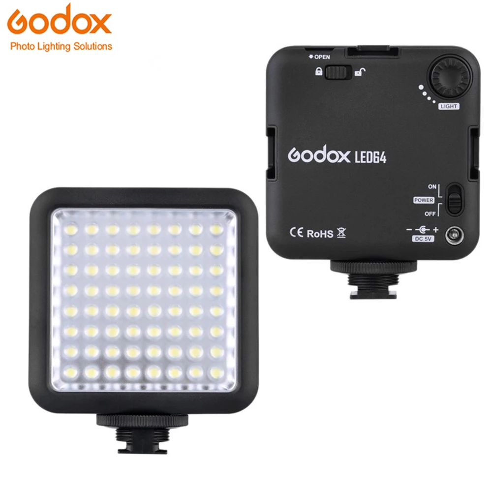Godox LED64 Светодиодная лампа для видеокамеры DSLR Мини видеорегистратор