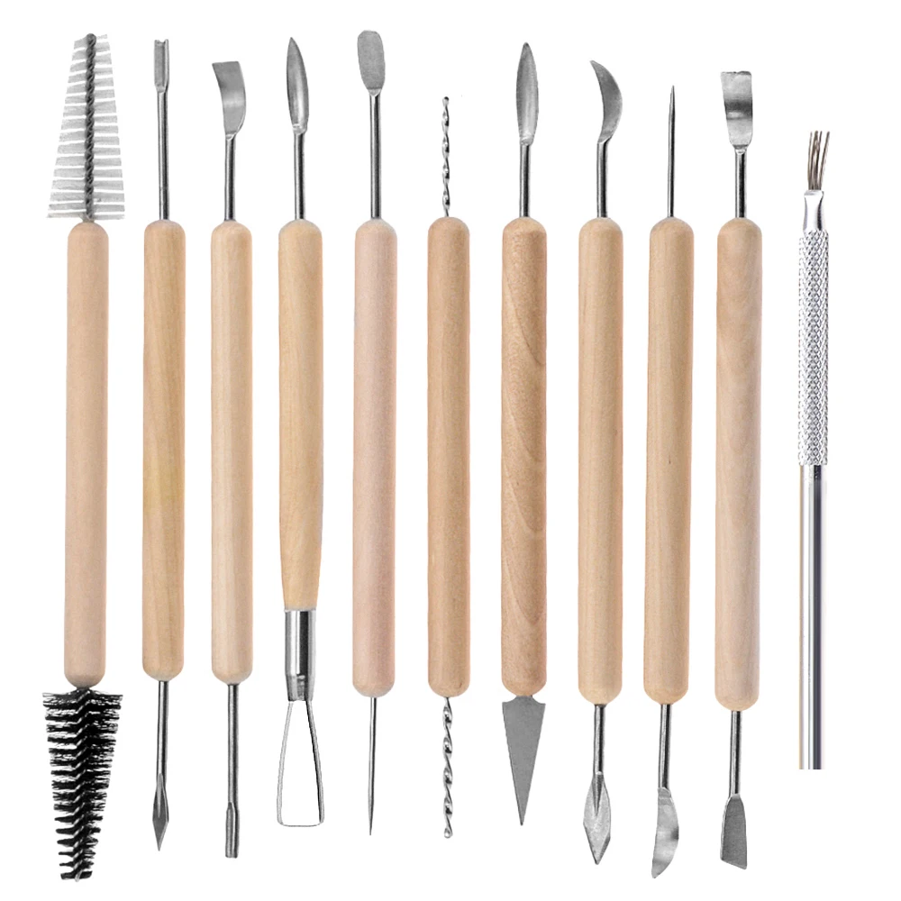

11pcs Clay Sculpting Kit Sculpt Smoothing Wax Carving Pottery Ceramic Tools Polymer Shapers Modeling Carved Tool Perfect