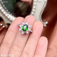 kjjeaxcmy fine jewelry 925 sterling silver inlaid natural diopside gemstone popular female ring support detection exquisite