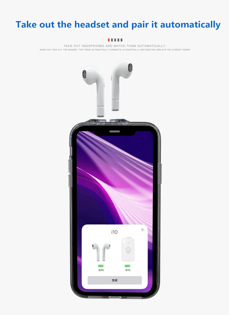 Модный беспроводной Bluetooth наушник чехол для телефона для iPhone 6 6x7 8 Plus Bluetooth ушной чехол для телефона s для iPhone XS MAX XR X Чехол