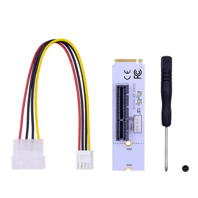 Высокоскоростная Райзер-карта PCI-E 4X к NGFF M.2, адаптер M2 M Key к PCIE X4 со светодиодным индикатором напряжения для майнинга графическим процессором