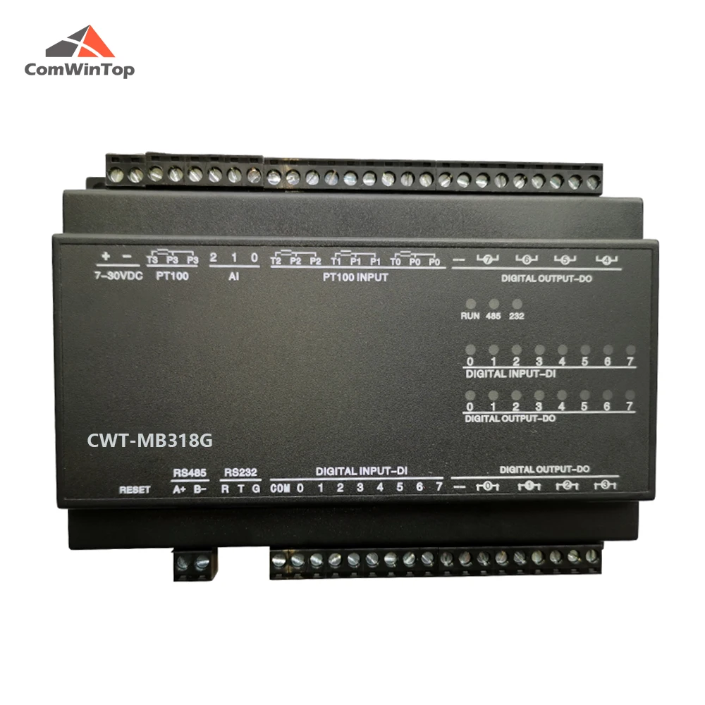 CWT MB318G 4PT + 3AI 8DI 8DO PT100 RS485 RS232 Ethernet Modbus Rtu отложным воротником Tcp ввода/вывода Модуль