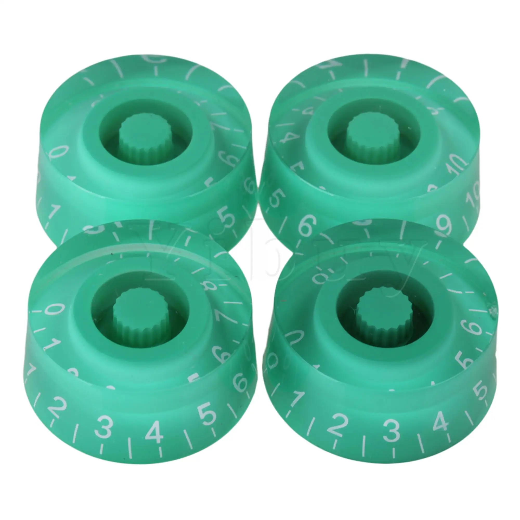 

Ручки для электрогитары Yibuy, зеленые прозрачные пластиковые ручки для правой руки с белыми цифрами, 4 шт.