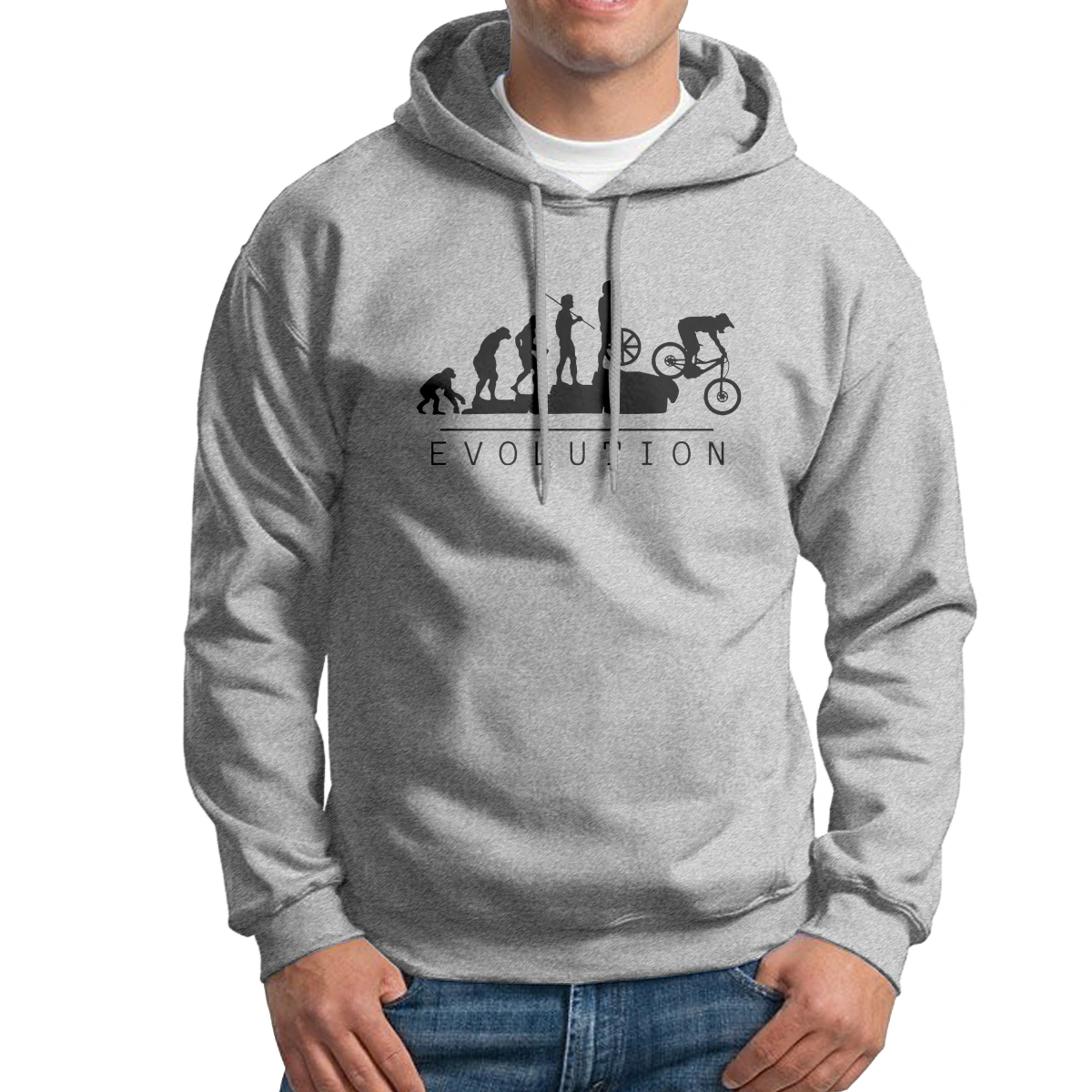 

Mountain Bike Evolution Men Hooded Sweatshirt Vintage 100% Cotton Hoodies Normal Hoodie Shirt