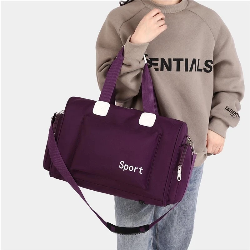 

2021 Men Women Oxford Sports Bags Training Fitness Soft Travel Handbag Yoga Large Capacity Solid Color Letter Tote Bag XA527F
