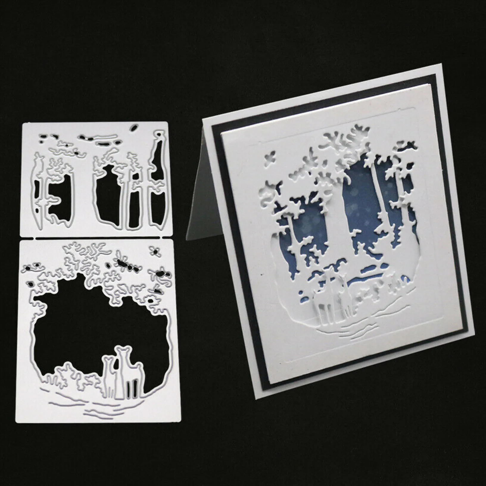 Шаблон для высечки рождественское Лось дерево лесной скраб День рождения