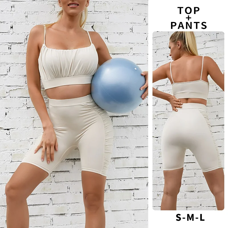 

VUTRU Seamless Women Yoga Set Workout Shirts Sport Pants Bra Gym Clothing Short Crop Top High Waist Running Leggings Sports Set