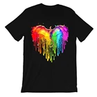 Футболка мужская хлопковая в стиле Харадзюку, с радужным драконом, ЛГБТ, в форме сердца