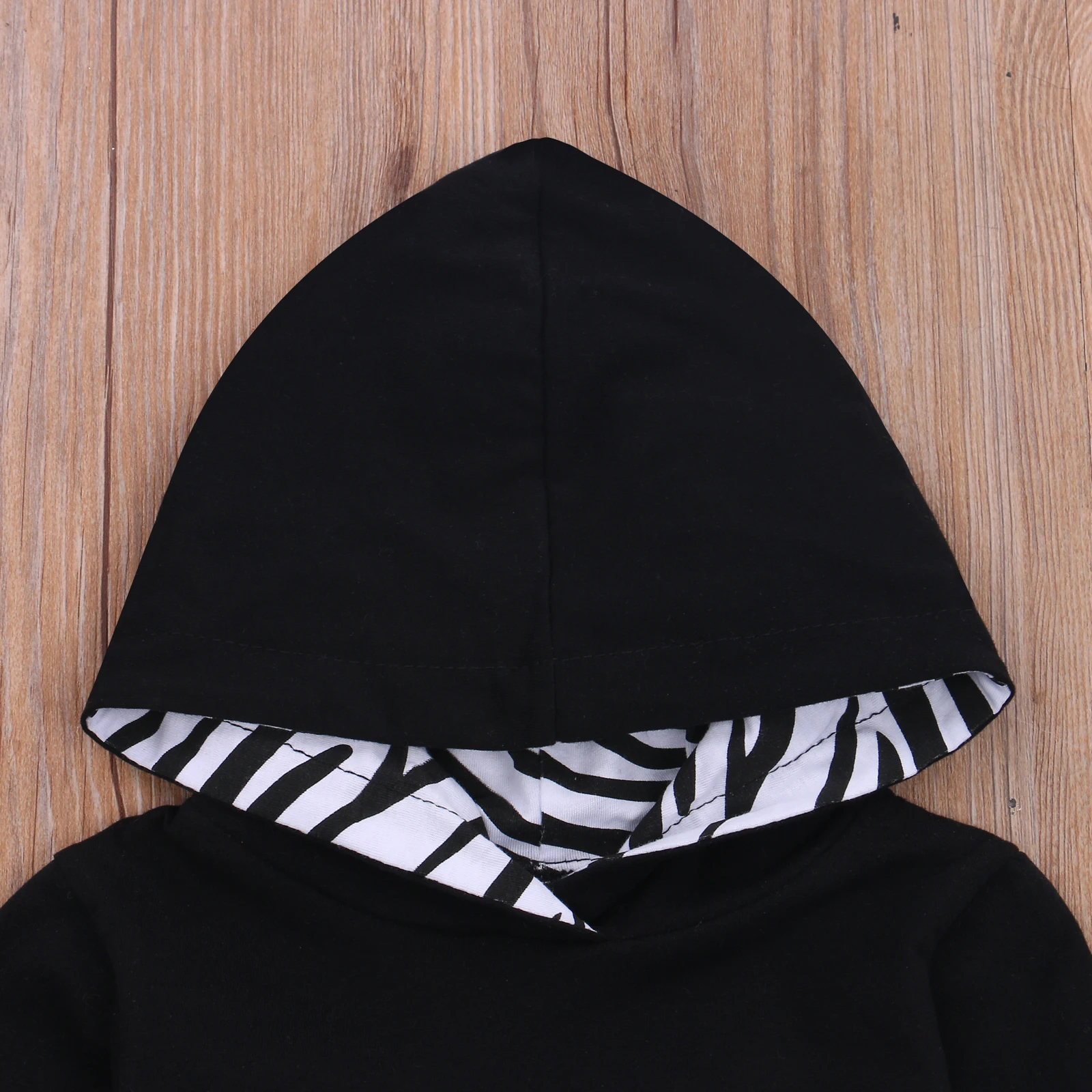 

Newborn Baby Boys 2-piece Outfit Set Long Sleeve Hoodie+Zebra-stripe Pants Set for Kids Infant Boys