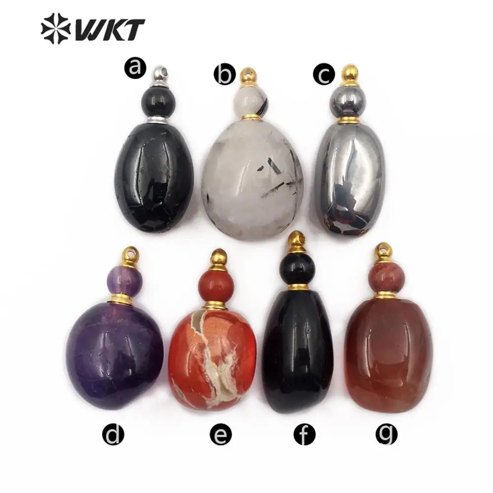 WT-P1464 флакон духов кулон из натурального камня многоцветная форма тыквы