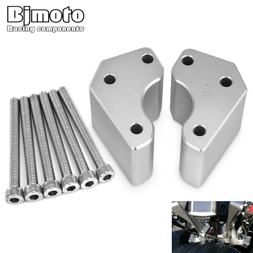 BJMOTO Motorcycle Aluminum Alloy Handlebar Risers Height up Adapters For Kawasaki concours 1400 GTR1400 2008-2019