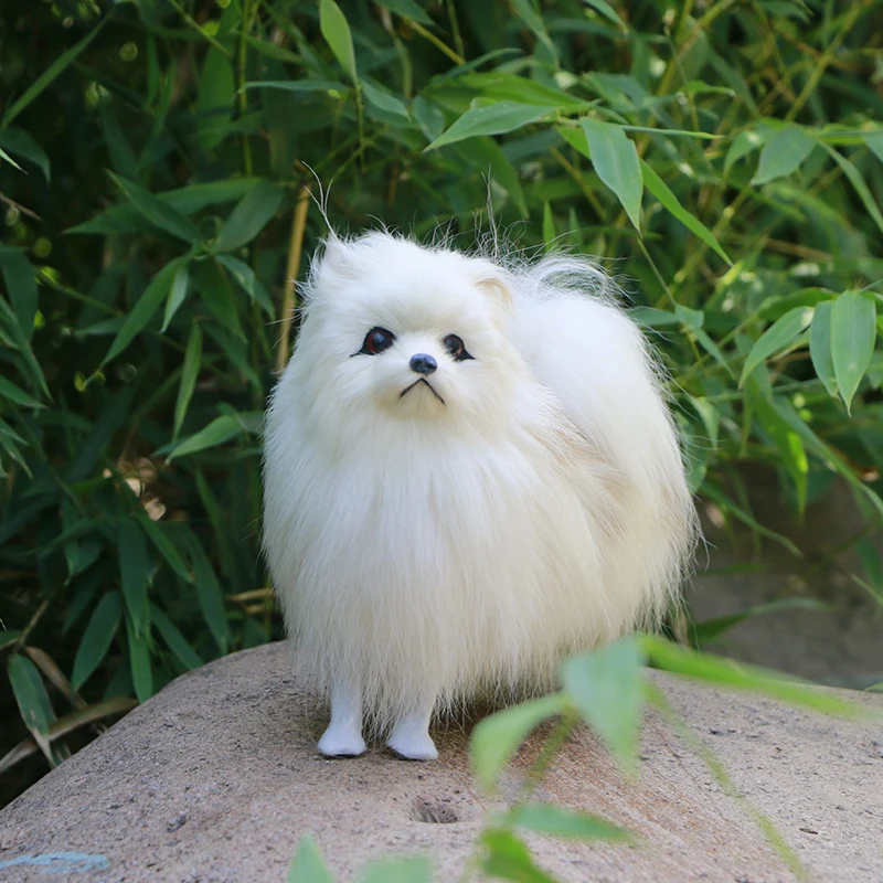 

Simulated Cute Pomeranian Dog Photography Props Desktop Car Home Decor Toy Gift