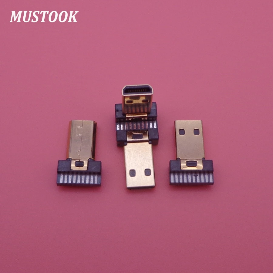 Позолоченный разъем Micro Male Jack usb HDMI-совместимый с разъемом PCB зарядный порт Замена