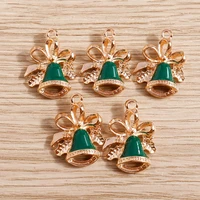10pcs 1621mm enamel christmas bell charms for making diy pendants necklaces drop earrings keychain handmade jewelry findings