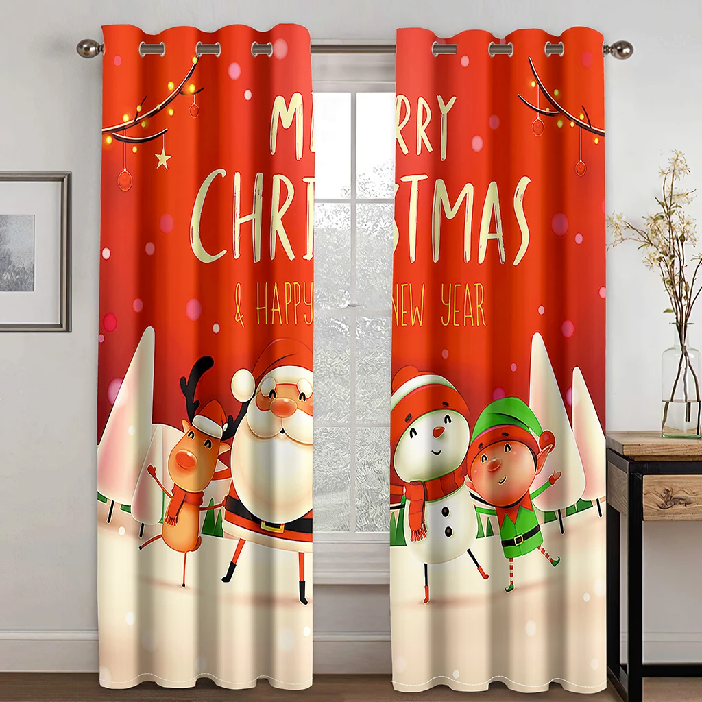 

Набор занавесок с 3d-изображением снеговика на Рождество, занавески для дома в гостиной и детской спальне