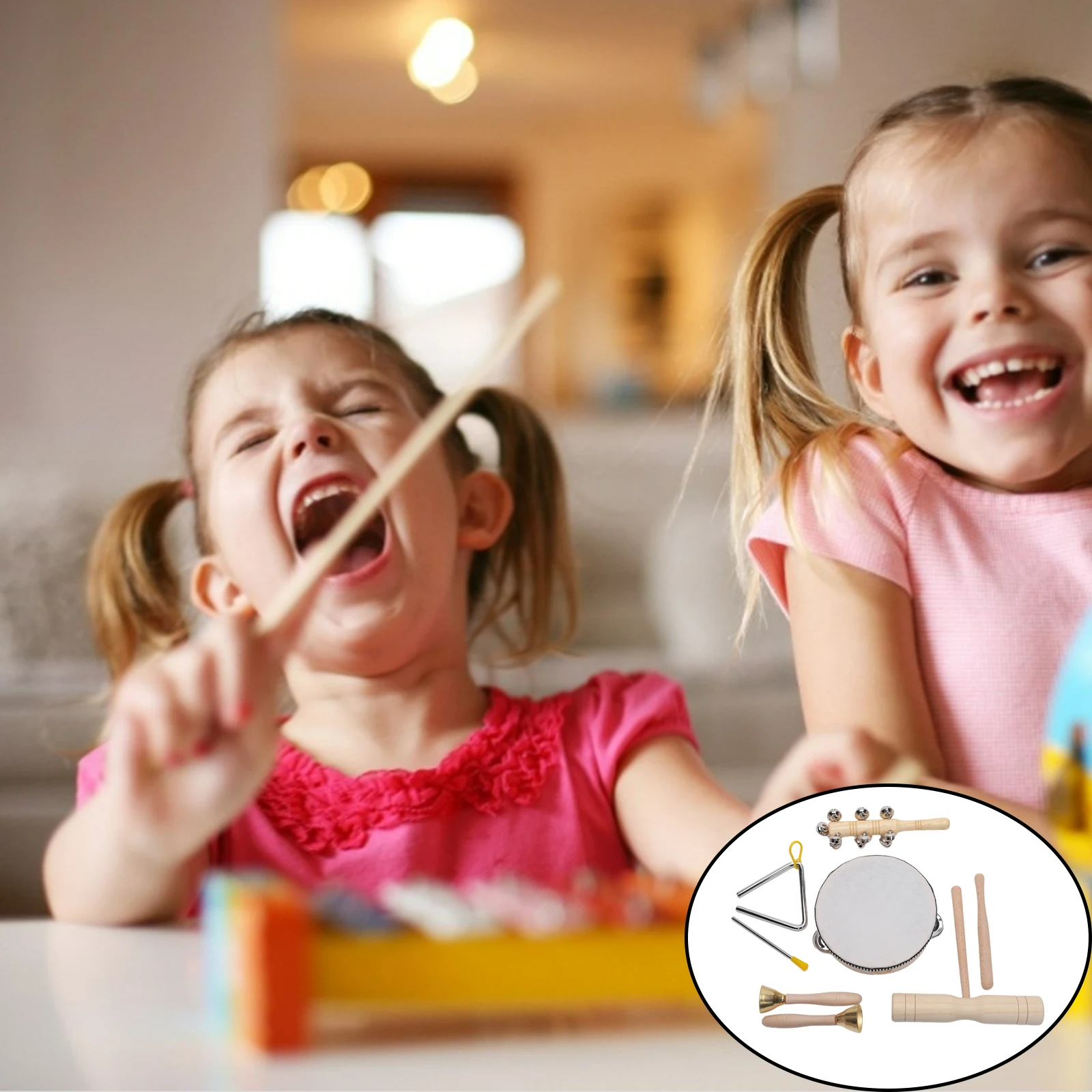 Wooden Music Set Hand Bells Baby Learning Percussion Musical Birthday Gift for Children | Игрушки и хобби