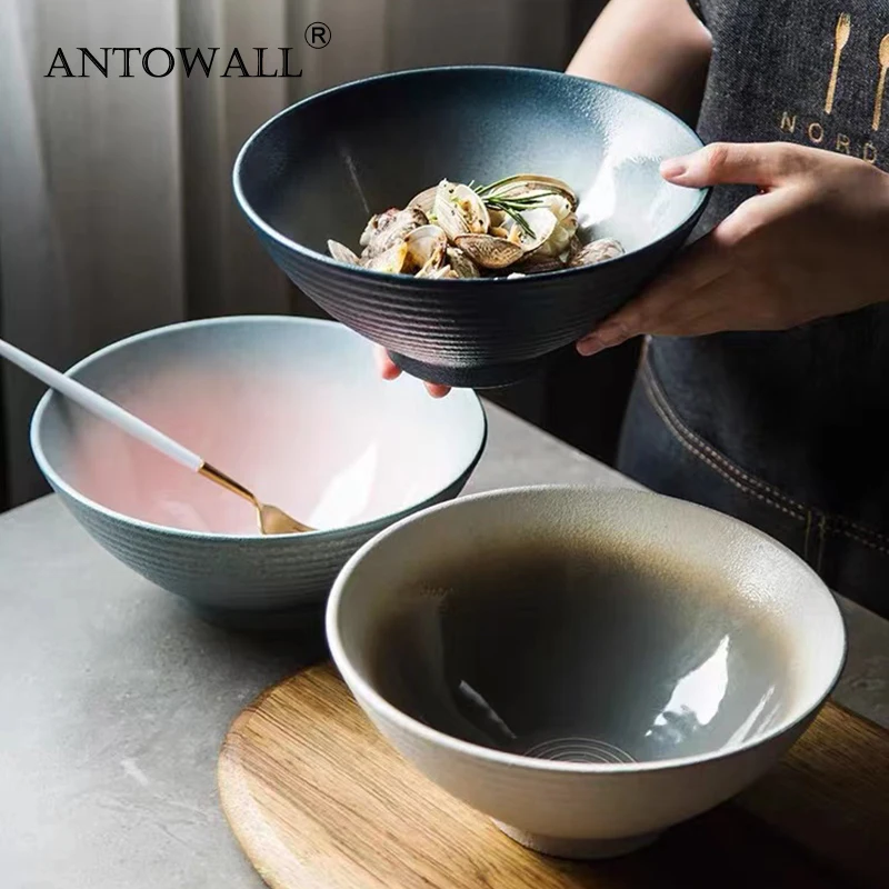

Японская чаша для рамен ANTOWALL, 8 дюймов, керамическая чаша для супа, столовая посуда для ресторана, оптовая продажа