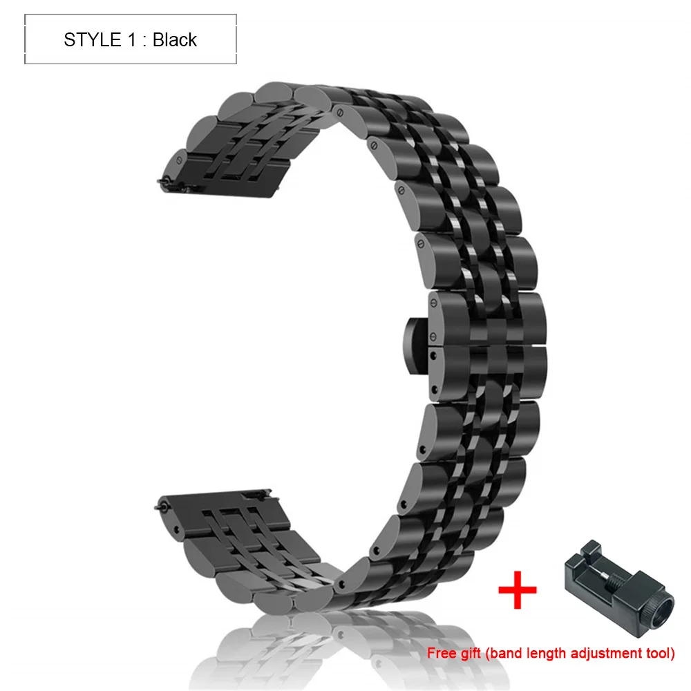 Black Металлический ремешок из нержавеющей стали для Garmin Vivoactive 4/3 музыкальные часы браслет для Forerunner 245 645 браслет ремешок для часов - Цвет: Black