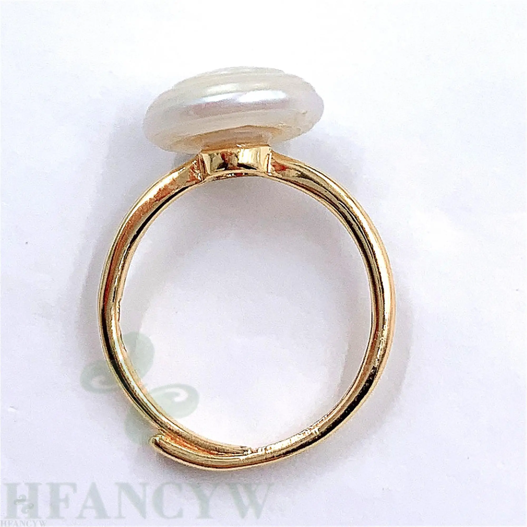 Белое перламутровое Открытое кольцо в стиле барокко регулируемое безупречное