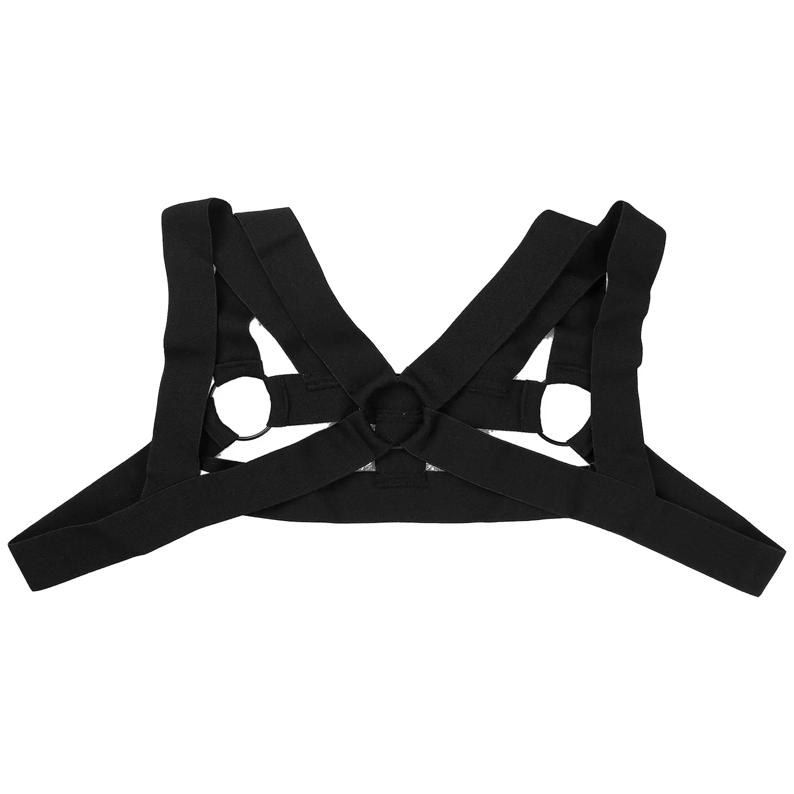 Mens Erotic Crop Tops Body Chest Harness Belt Metal Ring Elastic Shoulder Straps Clubwear Fancy Dress Ball Stage Show Costumes |