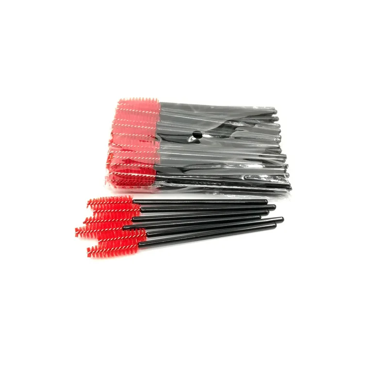 Black-red-50pcs 50 шт./лот ресницы щеточки Одноразовые Тушь для ресниц палочки Аппликатор микро ресницы щетки инструменты для макияжа наращивание ресниц тушь для ресниц - Цвет: Black-red-50pcs
