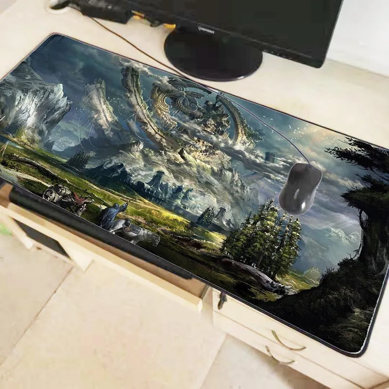 Фантастический пейзаж большой игровой коврик для мыши Коврик Клавиатура