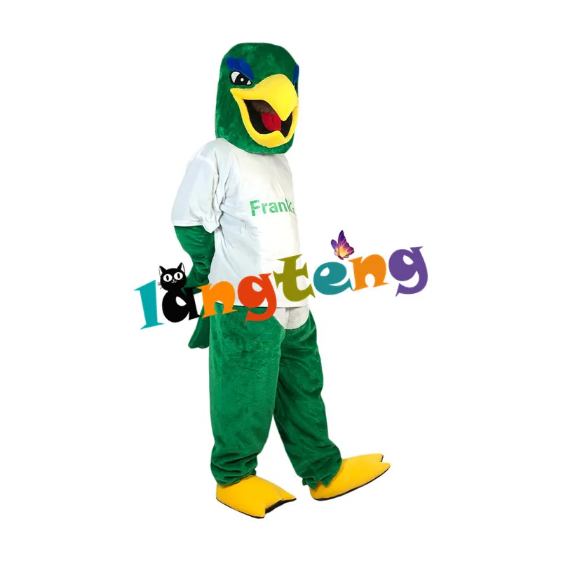 1001 New Design High Quality Cartoon Promotional School Sport Green Eagle Mascot Costume