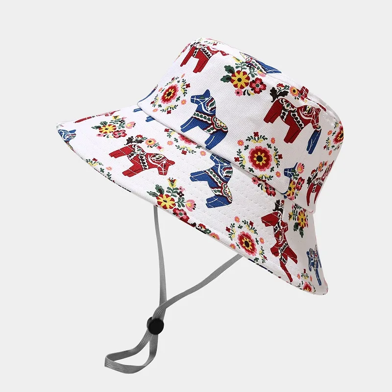 

Ldslyjr Cotton Print Bucket Hat Fisherman Hat Outdoor Travel Hat Sun Cap Hats for Men and Women 356