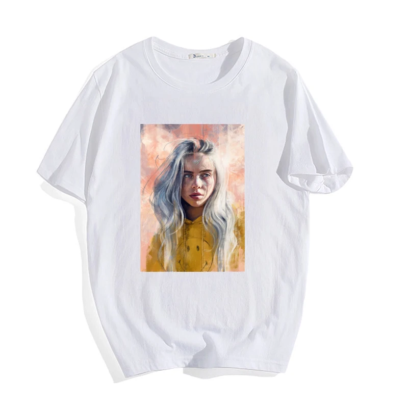 Kpop Billie Eilish футболка с принтом женские Harajuku футболки Camistas Vevano Mujer мужские